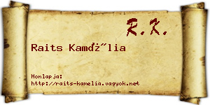 Raits Kamélia névjegykártya